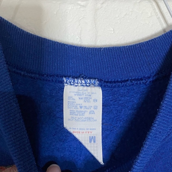 Blue Sweatshirt with Pink Rose Embroidery medium - Picture 4 of 4